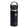 Hydro Flask Isolierbecher aus Edelstahl mit breiter Öffnung 473 ml und Flex Sip™ Deckel schwarz