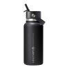 Hydro Flask Wide Mouth 946 ml isolierte Edelstahl Trinkflasche mit Strohhalmverschluss schwarz