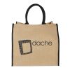 The Large Jute Tragetasche Priority | natur-schwarz | 1-farbiger Siebdruck | Rückseite | 280 mm x 220 mm