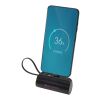 Alnair 10 W 5000 mAh Typ C Powerbank aus recyceltem Kunststoff mit integriertem Klappständer und 2 in 1 Kabel schwarz