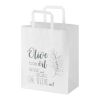 Kraft 80 g/m² Papiertasche mit flachen Griffen – 25 × 15 × 32 cm weiss | ohne Werbeanbringung | Nicht verfügbar | Nicht verfügbar