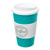 Americano® 350 ml Isolierbecher mit Schutzring und Schraubverschluss aquablau-weiss | ohne Werbeanbringung | Nicht verfügbar | Nicht verfügbar