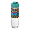 H2O Tempo® 700 ml Sportflasche mit Klappdeckel transparent klar-aquablau | ohne Werbeanbringung | Nicht verfügbar | Nicht verfügbar