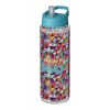 H2O Vibe 850 ml Sportflasche mit Ausgussdeckel transparent klar-aquablau | ohne Werbeanbringung | Nicht verfügbar | Nicht verfügbar