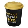 Americano® Espresso Eco 250 ml recycelter Isolierbecher mit auslaufsicherem Deckel schwarz-gelb | ohne Werbeanbringung | Nicht verfügbar | Nicht verfügbar