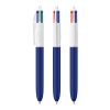 BIC® 4 Colours Soft Weiß-marineblau | 1-farbiger Siebdruck | Schaft-Rechts vom Clip | 30.00 mm x 43.00 mm