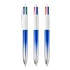 BIC® 4 Colours® Bicolor blau/ silber | 1-farbiger Siebdruck | Upper Part-Gegenüber vom Clip | 22.00 mm x 10.00 mm