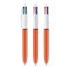 BIC® 4 Colours Fine Kugelschreiber Weiß-orange | 1-farbiger Siebdruck | Upper Part-Gegenüber vom Clip | 22.00 mm x 10.00 mm