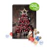 Adventskalender mit Lindt Mix und Gutschein-Option, Inlay aus Papier bunt | ohne Werbeanbringung
