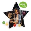 Adventskalender "Stern" mit Fairtrade® Schokolade, Inlay aus Papier bunt | ohne Werbeanbringung