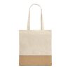 MERCAT. Tasche aus 100% Baumwolle (160 g/m²) mit Details aus Jute-Imitat Beige | ohne Werbeanbringung