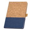 KLEE. A5 Notizbuch aus Kork und Leinen mit linierten Blättern Blau | ohne Werbeanbringung