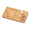 WOODS. Käsebrett aus Bambus mit 2 Utensilien aus Edelstahl Natur | ohne Werbeanbringung | Nicht verfügbar | Nicht verfügbar | Nicht verfügbar
