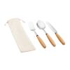 BOULUD. 3-teiliges Set aus Akazienholz Beige | ohne Werbeanbringung