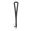 ANQUETIL. Lanyard aus Polyester Schwarz | ohne Werbeanbringung