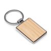 GASTON RECTANGULAR. Schlüsselanhänger aus Eisen in rechteckiger Form aus Zink und Bambus Natur | ohne Werbeanbringung | Nicht verfügbar | Nicht verfügbar | Nicht verfügbar