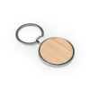 GASTON ROUND. Schlüsselanhänger aus Eisen in runder Form aus Zink und Bambu Natur | ohne Werbeanbringung | Nicht verfügbar | Nicht verfügbar