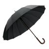 HEDI. Regenschirm mit 16 Stangen aus 190T-Pongee mit automatischer Öffnung Schwarz | ohne Werbeanbringung
