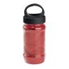 ARTX PLUS. Sporthandtuch aus Polyamid und Polyester mit Flasche (440 mL) aus PP und PET und einem integrierten Karabinerhaken am Deckel Rot | ohne Werbeanbringung