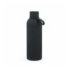 Hudson Trinkflasche 540ml aus recy. Edelstahl. Doppelwandig, gummierter Oberfläche Schwarz