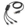 Turing 5-in-1 Ladekabel aus recy. PVC, 1,2m, 10W Schwarz