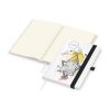Notizbuch Match-Book Naturpapier-Hardcover individuell bedruckt Schwarz | DIN A5 | ohne Werbeanbringung | Weiß | Cremefarben/Punktraster