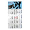 4-Monatskalender Einblatt Budget 4 Schrift modern Blau | 300 × 560 mm | ohne Werbeanbringung