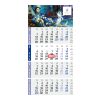 4-Monatskalender Einblatt Logic 4 Post A Design-Kalendarium Blau | 300 × 600 mm | ohne Werbeanbringung
