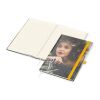 Notizbuch Match-Book Papier-Hardcover individuell bedruckt Gelb | DIN A4 | ohne Werbeanbringung | matt | Cremefarben/Winkelkaro