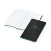 Notizbuch Tablet-Book Farbschnitt Naturkarton-Softcover schwarz Schwarz | 94 × 152 mm | ohne Werbeanbringung | grün/grün | 94 × 152 mm / Winkelkaro