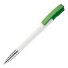 Kugelschreiber Nash Hardcolour mit Metallspitze Weiss-Grün | 1-farbiger Tampondruck | Clip | 30 mm x 5 mm | Nicht verfügbar