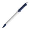 Kugelschreiber Olly hardcolour Weiss-Dunkelblau | 1-farbiger Siebdruck | 90° vom Clip | 40 mm x 25 mm | Nicht verfügbar