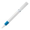 Kugelschreiber S40 Grip hardcolour Weiss-Blau Weiss | 1-farbiger Tampondruck | in Verlängerung vom Clip | 40 mm x 8 mm | Nicht verfügbar