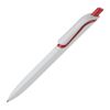 Kugelschreiber Modell Click Shadow - Hergestellt in Deutschland Weiss-Rot Weiß | 1-farbiger Tampondruck | Clip | 25 mm x 5 mm | Nicht verfügbar