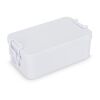 Doppelte Lunchbox mit Besteck Weiss