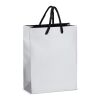 FSC Papier Geschenktasche 18 x 8 x 24cm 200g/m² silber | ohne Werbeanbringung | Nicht verfügbar | Nicht verfügbar
