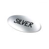 Vinyl Sticker Oval 20x10mm Silber | ohne Werbeanbringung | Nicht verfügbar | Nicht verfügbar | Nicht verfügbar