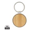 Schlüsselanhänger aus RCS rec. Zinklegierung mit Bambus silber-braun | ohne Werbeanbringung | Nicht verfügbar | Nicht verfügbar