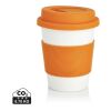 ECO PLA Kaffeebecher orange-weiß | ohne Werbeanbringung | Nicht verfügbar | Nicht verfügbar