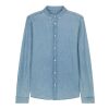 POD Stanley&Stella - Stanley Denim Shirt hellblau | S | DTF Linke Brust