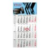 4-Monatskalender Einblatt Budget 4 EXPRESS Schrift modern Hellgrau | 300 × 560 mm | ohne Werbeanbringung