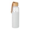 Trinkflasche Glas 500 ml mit Bambus Deckel weiß