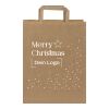 *Christmas* Kraftpapiertasche flacher Henkel Weiß | Ho Ho Ho | Digitaldruck
