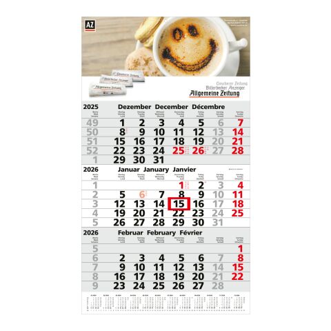 3-Monatskalender Primus 3 Post Bestseller (Einblatt) 