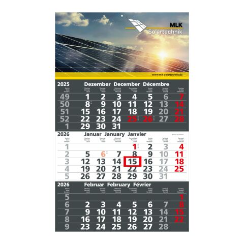 3-Monatskalender Solid 3 Bestseller (Einblatt) 