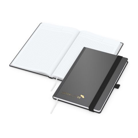 Notizbuch Vision-Book White Bestseller inkl. Prägung Anthrazit-gold | A5 | ohne Werbeanbringung | Gold