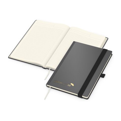 Notizbuch Vision-Book Creme Bestseller inkl. Prägung Anthrazit-gold | A5 | Goldprägung | Gold