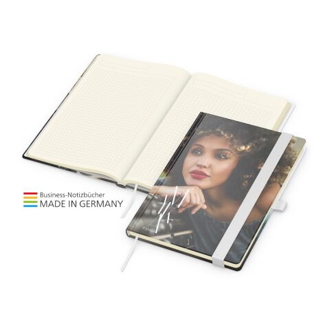 Business-Notizbuch Match-Book Creme A4/A5 weiß | A5 | 4C-Quality Digital | gloss-individuell