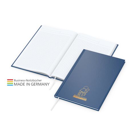 Memo-Book bestseller mit Farbauswahl dunkelblau | A5 | 1-farbiger Siebdruck-Digital