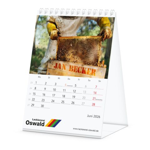 Bildkalender MagicPix Table Hoch Bestseller (personalisiert) Hellgrau-rot | ohne Werbeanbringung